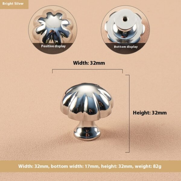 Pumpkin Door Knobs for Cabinets Copper, Bright Silver